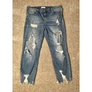 Cello Jeans Women’s Size 13 High Rise Distressed Ripped Skinny Denim Pants